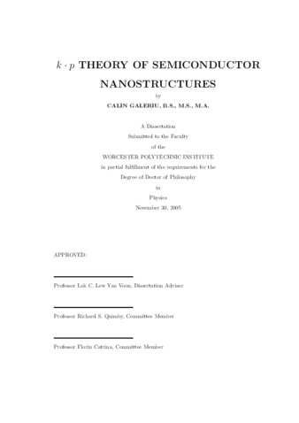 kp Theory of Semiconductor Nanostructures 缩图