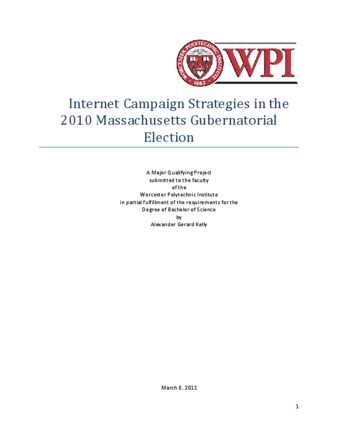 Internet Campaign Strategies in the 2010 Massachusetts Gubernatorial Election thumbnail