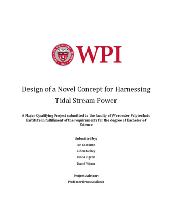 Design of a Novel Concept for Harnessing Tidal Stream Power thumbnail