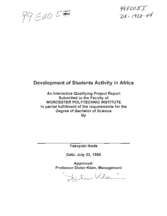 Development of students activity in Africa. thumbnail