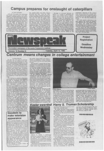 Newspeak Volume 10, Issue 08, April 13, 1982 la vignette