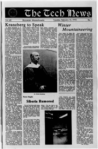 Tech News Volume 63, Issue 01, February 15, 1972 thumbnail