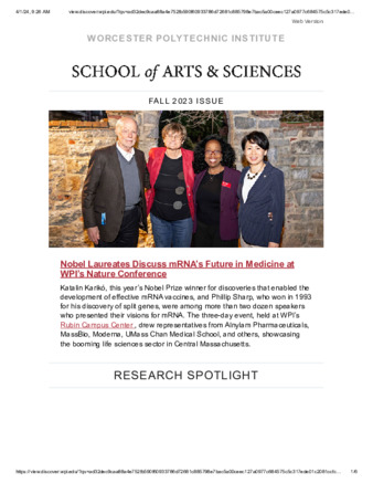 School of Arts and Sciences Newsletter, Fall 2023 缩图