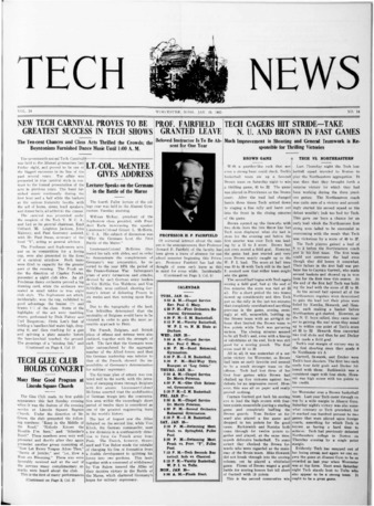 Tech News Volume 24, Issue 14, January 24, 1933 thumbnail