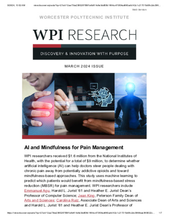WPI Research Newsletter, March 2024 thumbnail