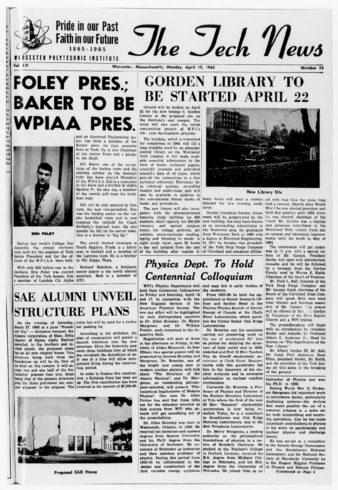 Tech News Volume 55, Issue 24, April 19, 1965 la vignette