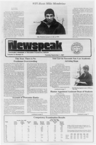 Newspeak Volume 15, Issue 14, September 1, 1987 thumbnail