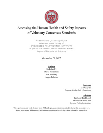 Assessing the Human Health and Safety Impacts of Voluntary Consensus Standards thumbnail