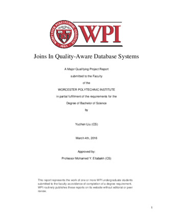 Joins In Quality-Aware Database Systems thumbnail