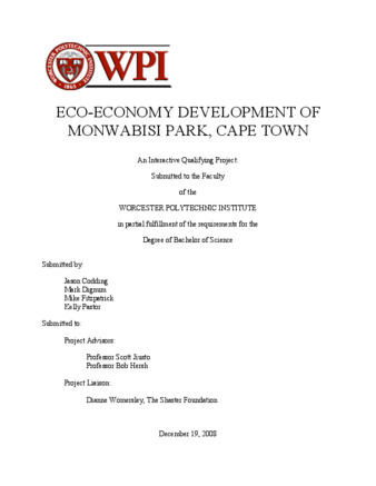 Eco-Economy Redevelopment of Monwabisi Park in Cape Town thumbnail