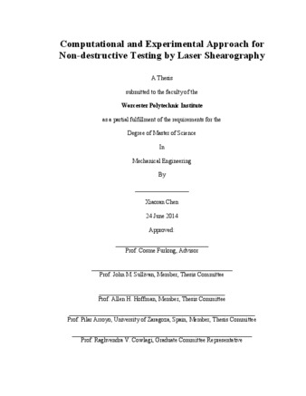 Computational and Experimental Approach for Non-destructive Testing by Laser Shearography thumbnail