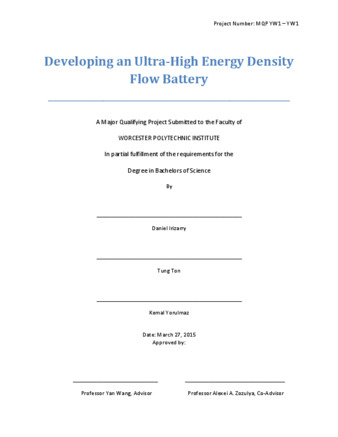 Developing an Ultra-High Energy Density Flow Battery thumbnail