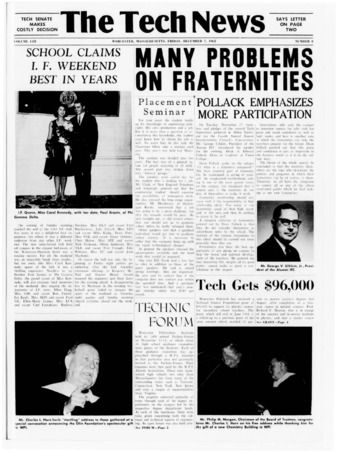 Tech News Volume 53, Issue 8, December 7, 1962 thumbnail