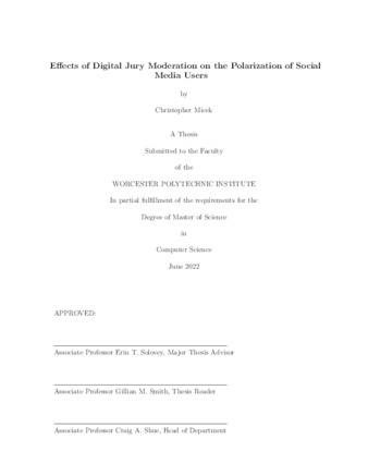Effects of Digital Jury Moderation on the Polarization of Social Media Users Miniatura