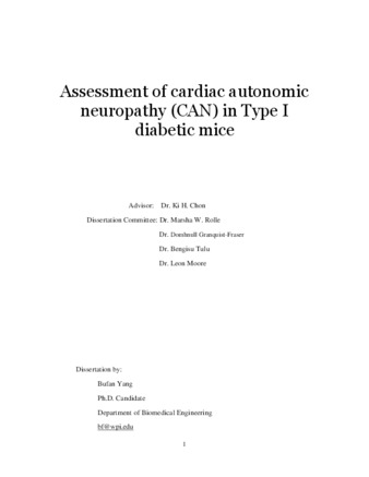 Assessment of cardiac autonomic neuropathy (CAN) in Type I diabetic mice 缩图