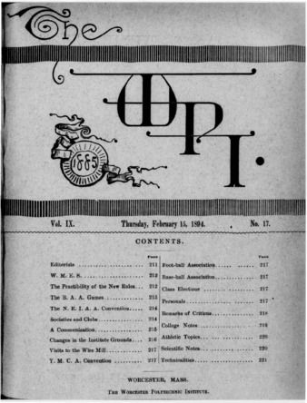 The WPI Volume 9, Issue 17, February 15, 1894 thumbnail