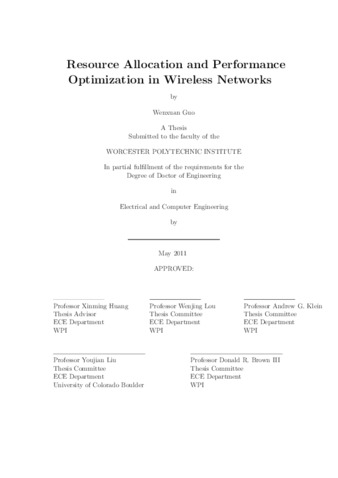 Resource Allocation and Performance Optimization in Wireless Networks  thumbnail