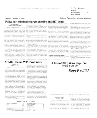 Newspeak Volume 25, Issue 19, October 7, 1997 la vignette