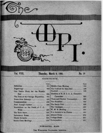 The WPI Volume 8, Issue 19, March 09, 1893 thumbnail