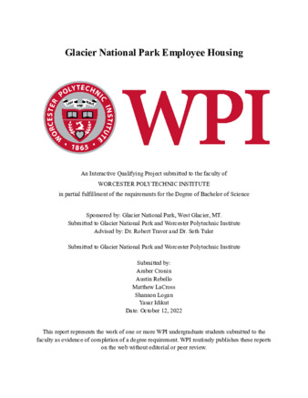 Glacier National Park Employee Housing la vignette