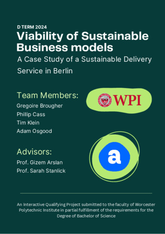 Viability of Sustainable Business models: A Case Study of a Sustainable Delivery Service in Berlin thumbnail
