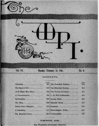 The WPI Volume 6, Issue 9, February 1891 thumbnail