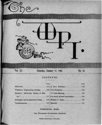 The WPI Volume 11, Issue 12, January 11, 1896 Miniaturansicht